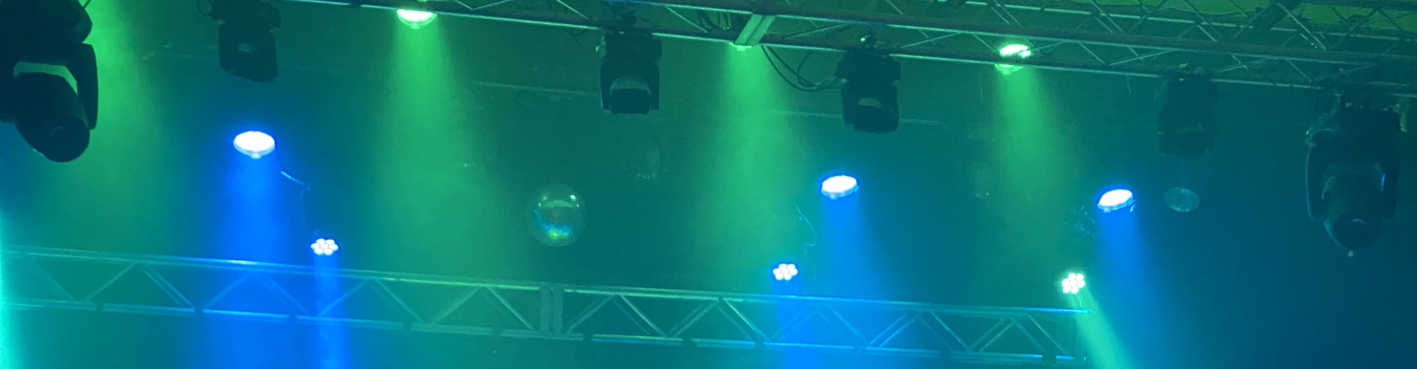 blue and green theater stage lights Tucson